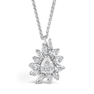 Weir Collection 18k Diamond Cluster Pendant