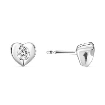 Platinum and Diamond Heart Earrings