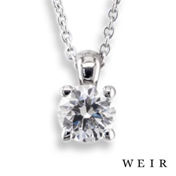Platinum Round brilliant cut Lab Grown Diamond Pendant
