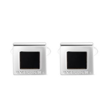 Silver Torpedo Blk Onyx In Set Cuff Links