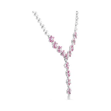 18k Ruby and Diamond Flower Necklace