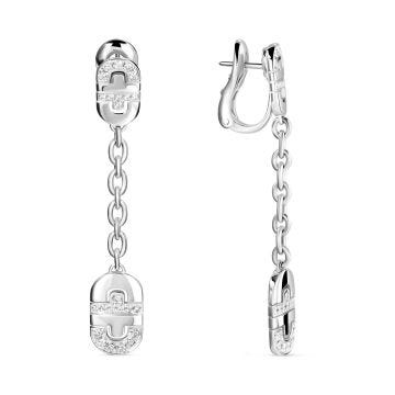 18k White Gold 48 Round Pavé .54ct Drop Earrings