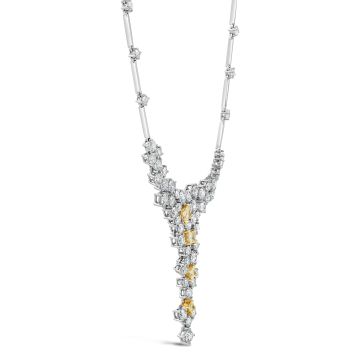 18K White & Yellow Gold 8ct Diamond Necklet