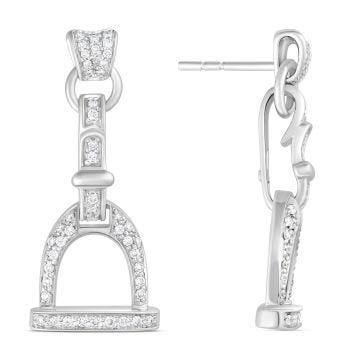 Roberto Coin 18k Diamond Stirrup Drop Earrings
