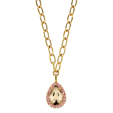 Metta Gold Golden & Rose Crystal Pendant Necklace