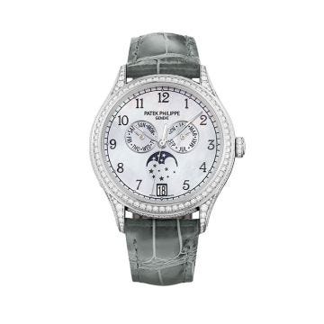 Patek Philippe 4948G Annual Calendar Moon Phases Watch, 38mm, 18k White Gold, Automatic