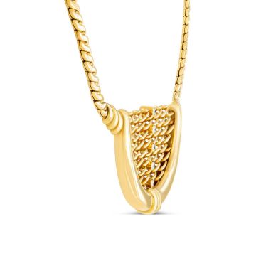 Weir Collection 18k Gold 5 Diamond Bow Necklace 4.5903