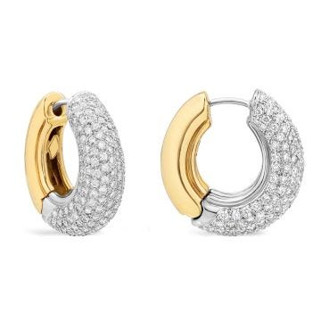 Weir Collection 18k Gold 2.37ct Diamond Hoop Earrings