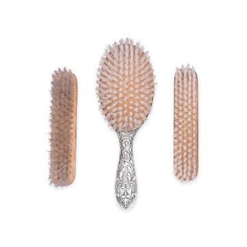 Vintage Silver 3-Piece Ornate Brush Set