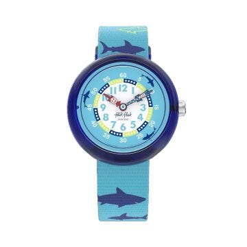 Pool in Miami SHARKASM 31.8mm, Blue Dial, Quartz Movement, Plastic Case, Blue Textile Strap Watch