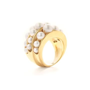Photo of the Goossens Paris Graine de Gemmes Gold Plated Freshwater Pearl Ring | GOOP14RI01YG03