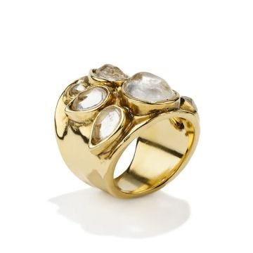 Photo of the Goossens Paris Cachemire Large Gold Plated Natural Rock Ring – GOOP23RI03YG01