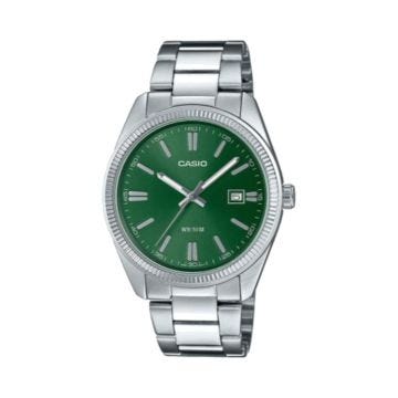 Vintage MTP 38.5mm, Green Dial, Quartz Movement, Stainless Steel Bracelet Watch