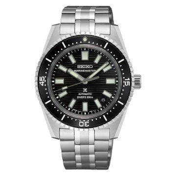 Prospex Black 'Dark Water' Marinemaster 1965 Reinterpretation Diver Auto 39.5mm Sterling Steel Bracelet Black Dial Watch