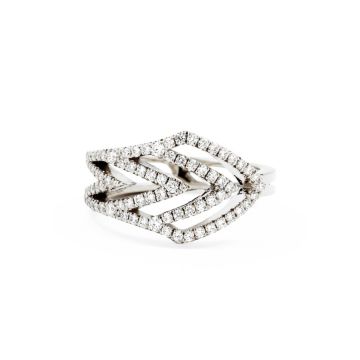 O'Dwyer 18k White Gold Chevron Diamond Ring