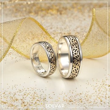 Sterling Silver and 10k Yellow Gold Trinity Knot Ring