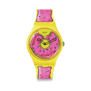 The Simpsons Collection SECONDS OF SWEETNESS 41mm, Round Yellow Dial, Quartz, Yellow Case, Yellow Strap Watch
