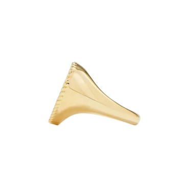 9k Yellow Gold Chevalière Coeur Néon Fuchsia Or Jaune Ring