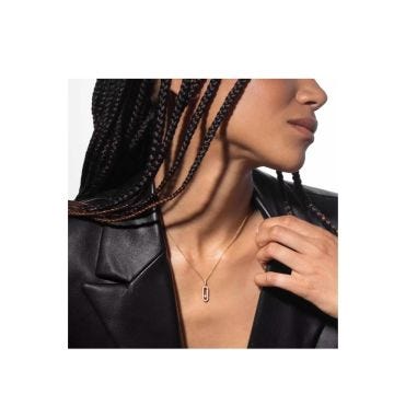 Messika 18K Yellow Gold Move Uno Pavé LM Diamond Necklace  12058-YG