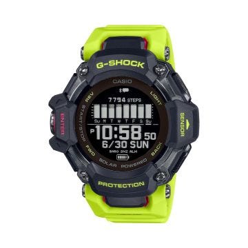 G-Squad, G-Shock Collection, 59.6 mm, Green Resin Strap, Digital Quartz Solar Powered, Black Dial Watch