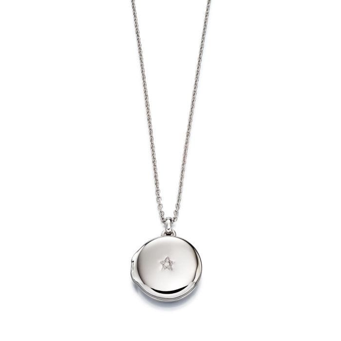 Little star silver diamond locket and chain main product photo