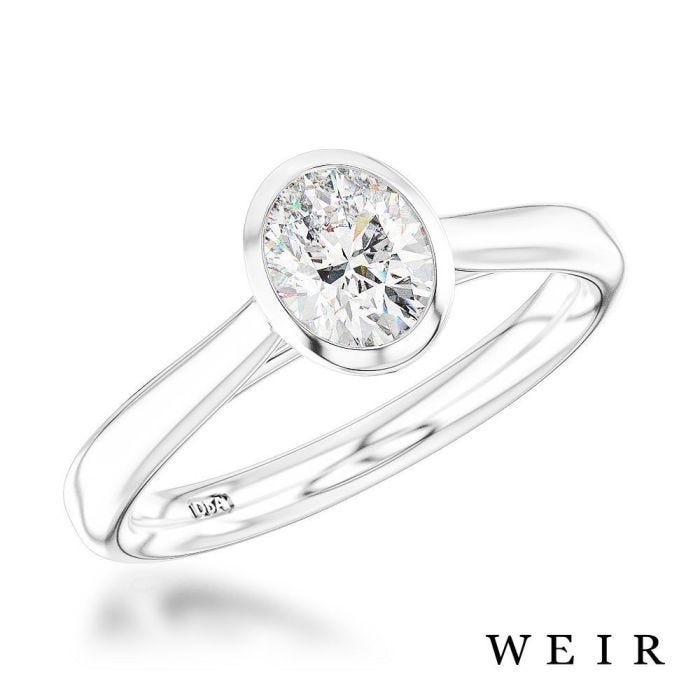 Platinum oval cut diamond engagement ring main product photo