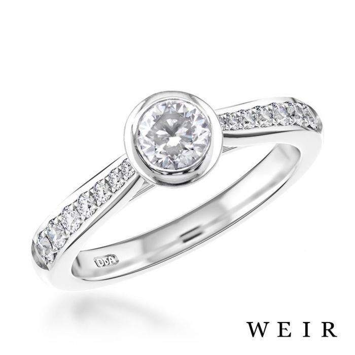 Platinnum 0.54ct E VS2 Round Brilliant Cut Diamond Engagement Ring main product photo