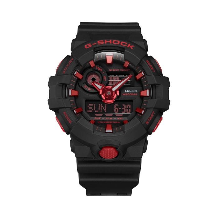Casio red dial discount watch