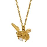 Flying Bee Gold Plated Pearl Necklace