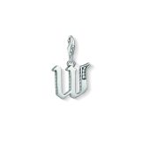 Initial W Sterling Silver Charm