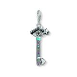 Multicolour Crystal Key Sterling Silver Charm