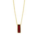 Yellow Gold Manhattan Garnet Pendant Necklace