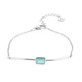 Silver Manhattan Aqua Chalcedony Bracelet