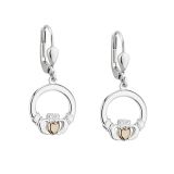Solvar 10K Gold Heart & Sterling Silver Claddagh Drop Earrings