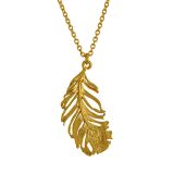 Gold Plated Peacock Feather Necklace