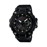 G-Shock MTG Collection, 53.5mm, Black Plated Stainless Steel, Solar, Black Dial Watch
