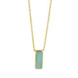Yellow Gold Manhattan Aqua Chalcedony Pendant Necklace