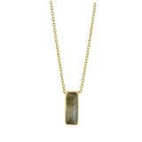 Yellow Gold Manhattan Labradorite Pendant Necklace