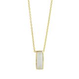 Yellow Gold Manhattan Moon Stone Pendant Necklace