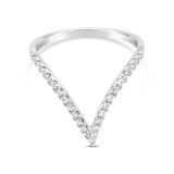 18k white gold and diamond wishbone ring