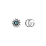 GG Marmont Sterling Silver Blue Topaz Flower Stud Earrings