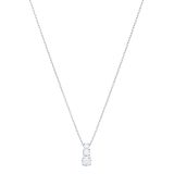 Rhodium Plated White Round Cut Zirconia Crystal Attract Trilogy Pendant