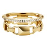 Michael Kors Large Gold Plated Mercer Link Halo Ring