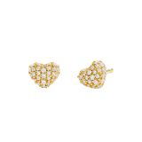 Michael Kors Gold Pave Heart Earrings
