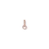 White Crystal Rose Gold Plated Charm Carrier