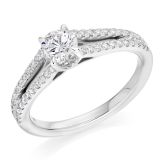 Oval Diamond Engagement Ring with Split Shoulders
