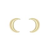 N9ne 9k Yellow Gold Moon Earrings