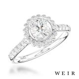 Platinum And Round Brilliant Cut Diamond Engagement Ring