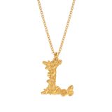 Alex Monroe Floral Letter L Necklace Gold Plate