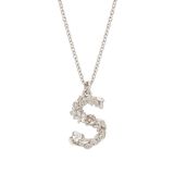 Alex Monroe Floral Letter S Necklace Silver